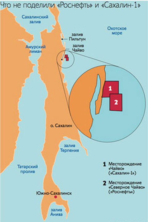 Сахалин карта месторождений